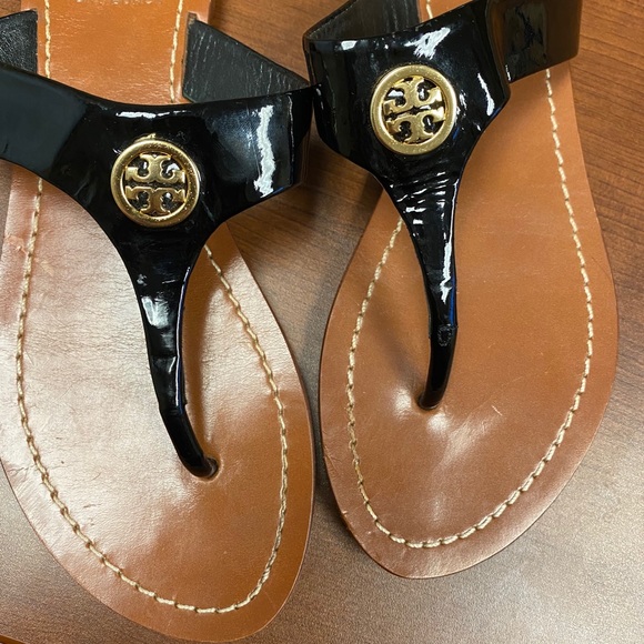 Tory Burch Cameron thong sandal black 5M - Picture 3 of 11